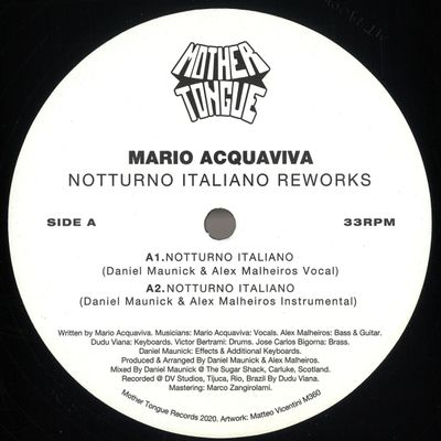 Mario Acquaviva — Notturno Italiano Reworks vinyl cover