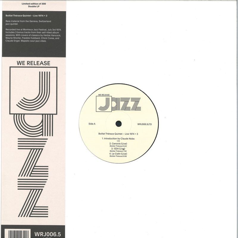 Boillat Thérace Quintet — Live 1974 + 3 (2x12") vinyl cover