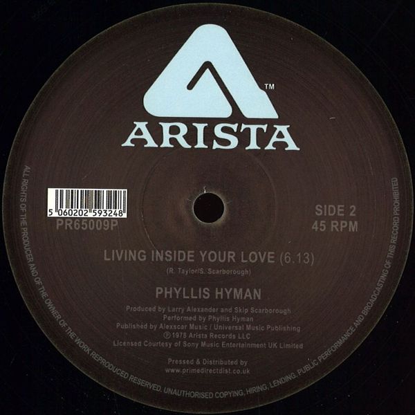 Phyllis Hyman — You Know How to Love Me (Long Version) / Living Inside Your Love vinyl cover