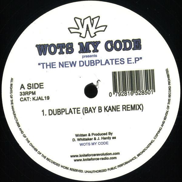 Wots My Code — The New Dubplates EP vinyl cover