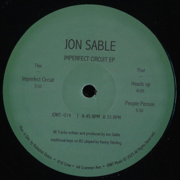 Jon Sable — Imperfect Circuit vinyl cover