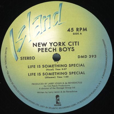 Nyc Peech Boys — Life Is Something Special vinyl cover