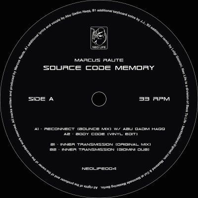 Marcus Raute — Source Code Memory vinyl cover