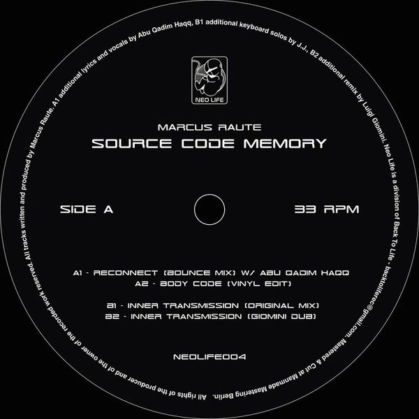 Marcus Raute — Source Code Memory vinyl cover