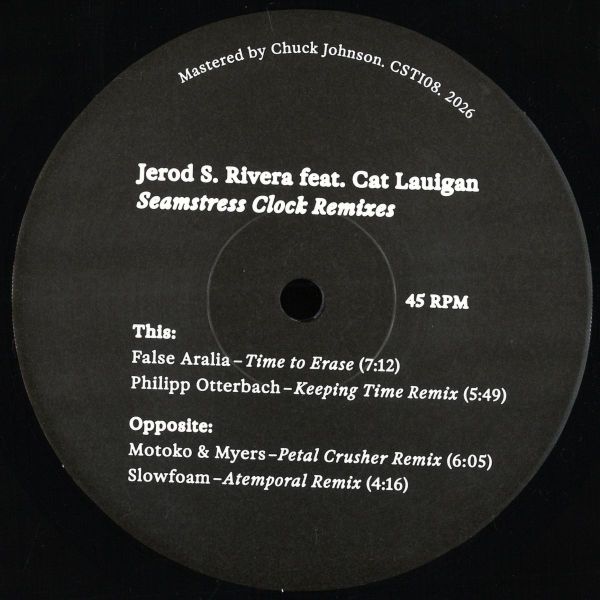 Jerod S. Rivera, Cat Lauigan — Seamstress Clock Remixes vinyl cover