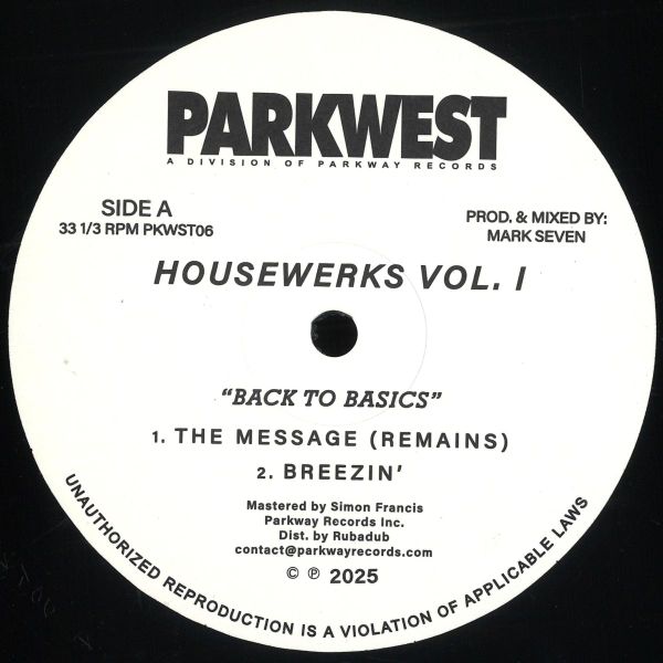 Mark Seven — Housewerks Vol I - Back II Basics vinyl cover