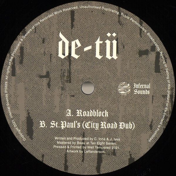 De-Tü — Roadblock / St.Paul's (City Road Dub) EP vinyl cover