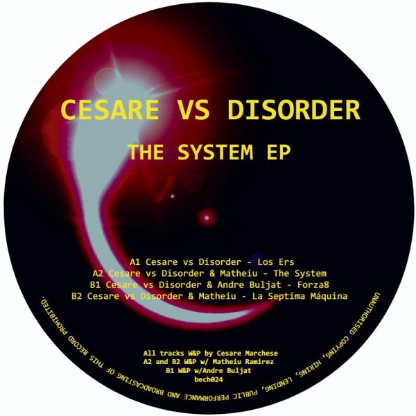 Cesare, Disorder — The System EP vinyl cover