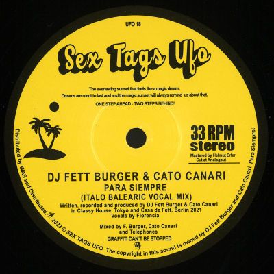 Dj Fett Burger, Cato Canari — Para Siempre vinyl cover