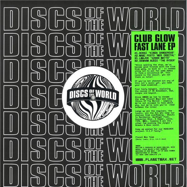 Club Glow — Fast Lane EP vinyl cover