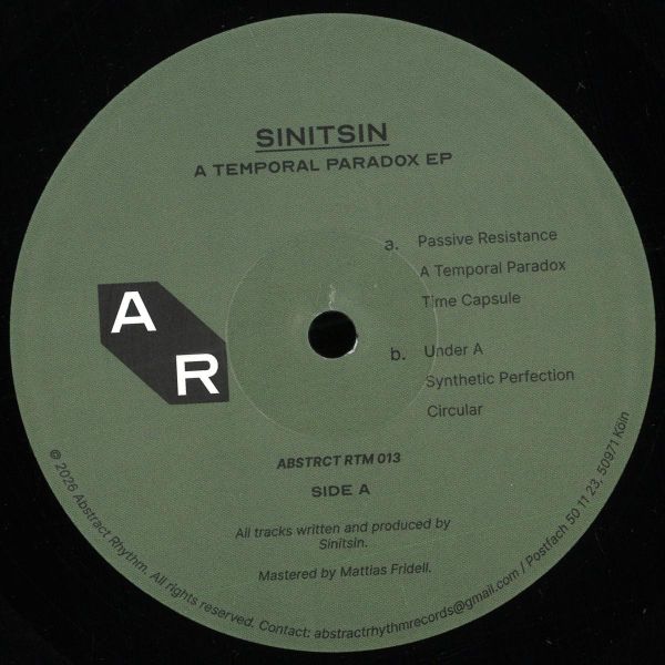 Sinitsin — TEMPORAL PARADOX EP vinyl cover