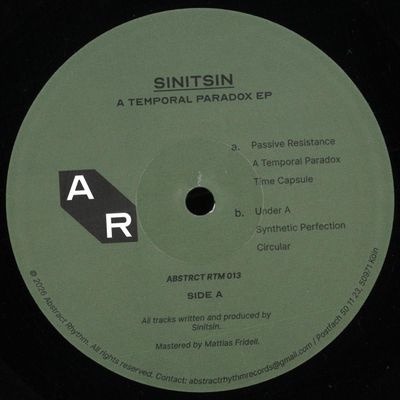 Sinitsin — TEMPORAL PARADOX EP vinyl cover