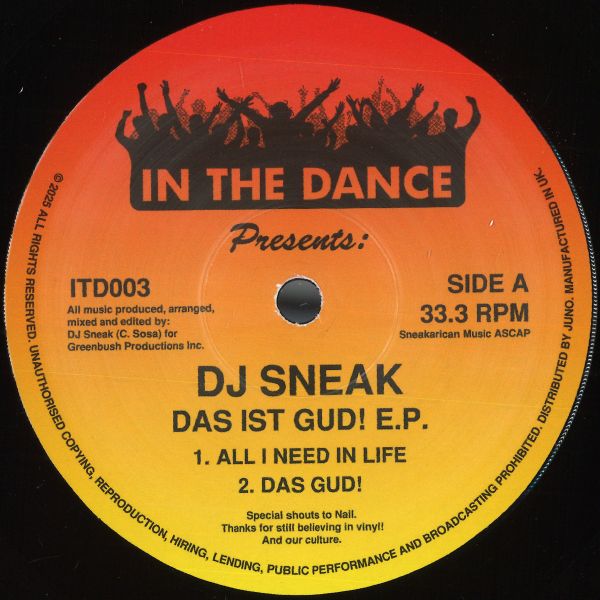 Dj Sneak — Das Ist Gud! EP vinyl cover