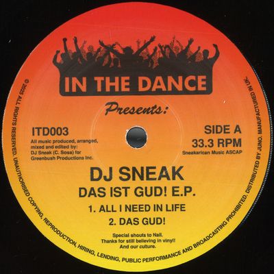 Dj Sneak — Das Ist Gud! EP vinyl cover