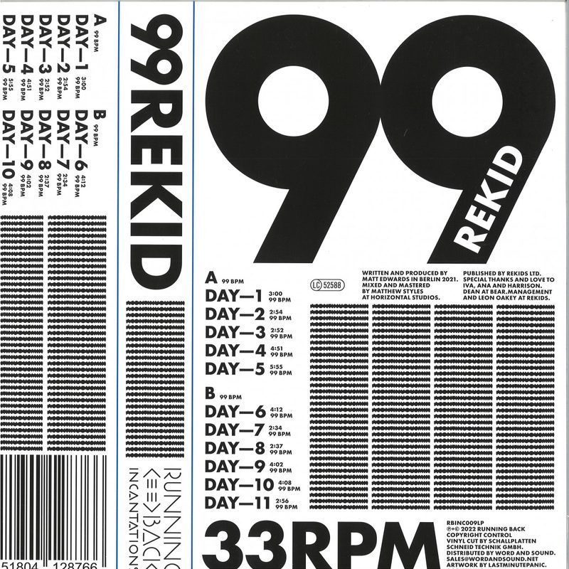 Rekid — 99 LP vinyl cover