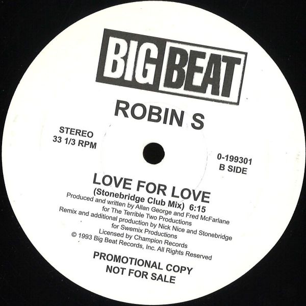 Robin S — Show Me Love / Love For Love vinyl cover