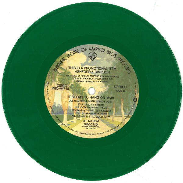 Ashford, Simpson — It Seems To Hang On - Joe Claussell Edit 7" vinyl cover