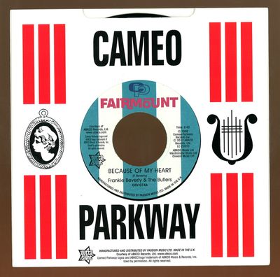 Frankie Beverley, The Butlers — Because Of My Heart/i Want To vinyl cover