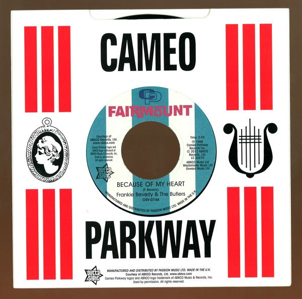Frankie Beverley, The Butlers — Because Of My Heart/i Want To vinyl cover