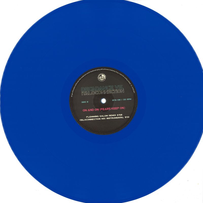 Decadance, Italoconnection — On & On (Fears Keep On) vinyl cover
