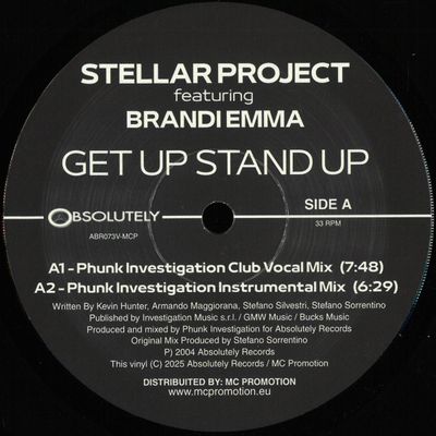 Stellar Project, Brandi Emma — GET UP STAND UP vinyl cover