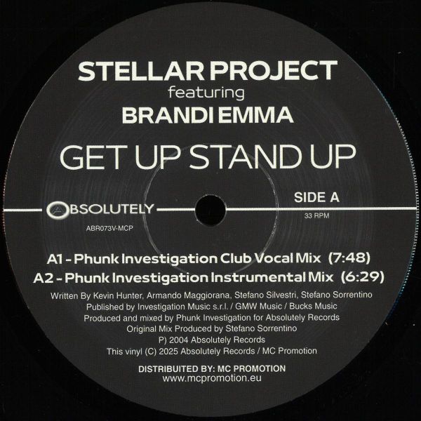 Stellar Project, Brandi Emma — GET UP STAND UP vinyl cover