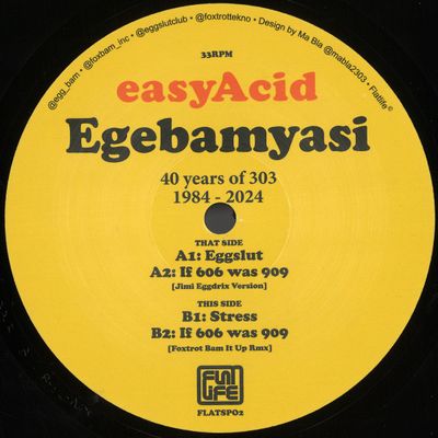 Egebamyasi — Easy Acid – 40 Years of 303 (1984-2024) vinyl cover