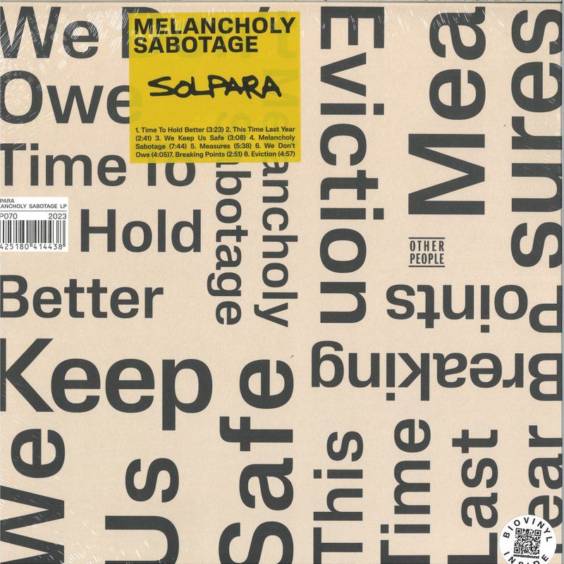 Solpara — Melancholy Sabotag vinyl cover