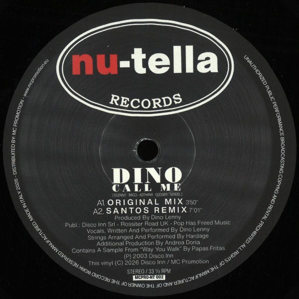 Dino — Call Me vinyl cover