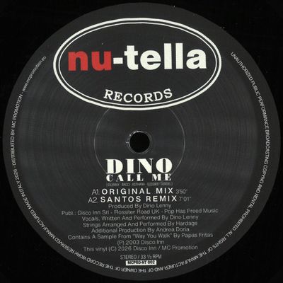 Dino — Call Me vinyl cover