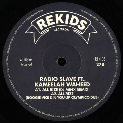Radio Slave, Kameelah Waheed — All Rize (Remixes II) vinyl cover