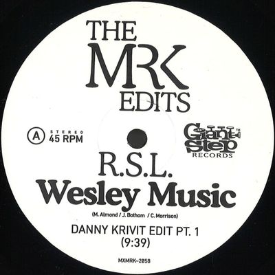 Rsl — Wesley Music (Danny Krivit Edits Parts 1 & 2) vinyl cover