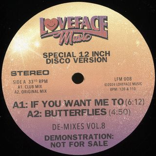 Loveface — De-mixes: Vol 8 vinyl cover