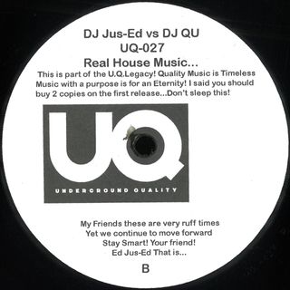 Dj Jus Ed, Dj Qu — Real House Music vinyl cover
