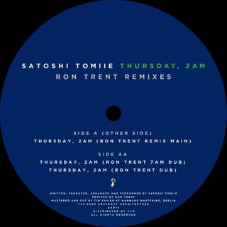 Satoshi Tomiie — Thursday, 2am – Ron Trent Remixes vinyl cover