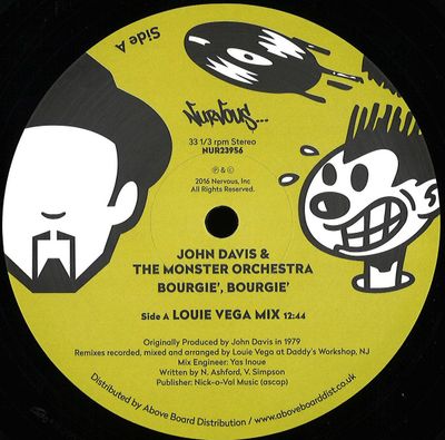 John Davis, The Monster Orchestra — Bourgie, Bourgie vinyl cover