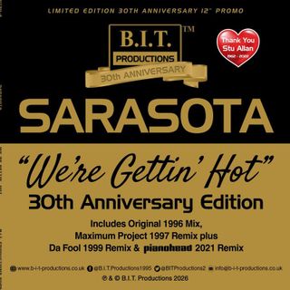 Sarasota — We're Gettin' Hot (30th Anniversary Edition) vinyl cover