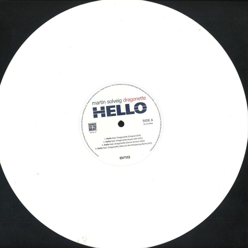 Martin Solveig, Dragonette — Hello vinyl cover