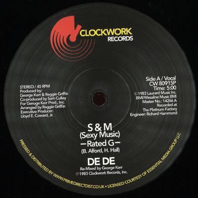 De De — S & M (Sexy Music) vinyl cover