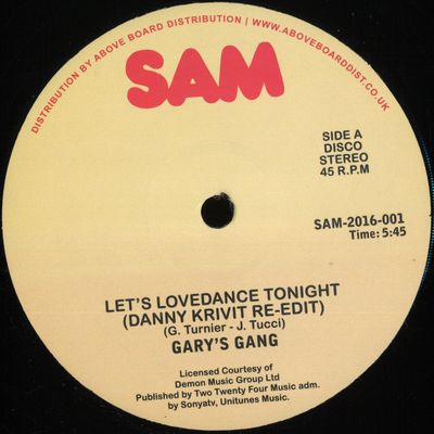 Gary's Gang — Let's Lovedance Tonight - Danny Krivit Re-edit vinyl cover
