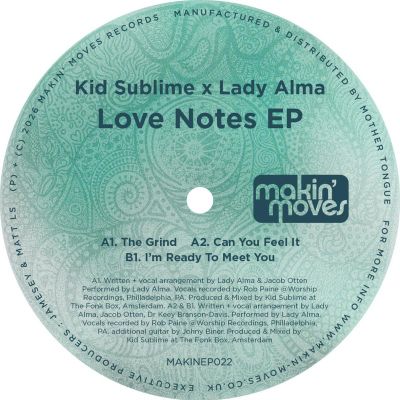 KID SUBLIME x, Lady Alma — Love Notes EP vinyl cover