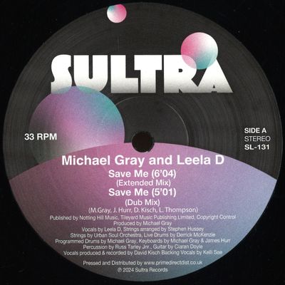 Michael Gray, Leela D, Tatiana Owens — Save Me vinyl cover