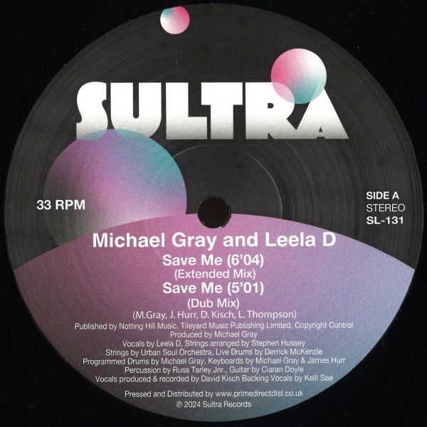 Michael Gray, Leela D, Tatiana Owens — Save Me vinyl cover