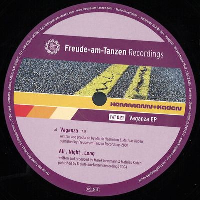 Hemmann, Kaden — Vaganza Ep vinyl cover