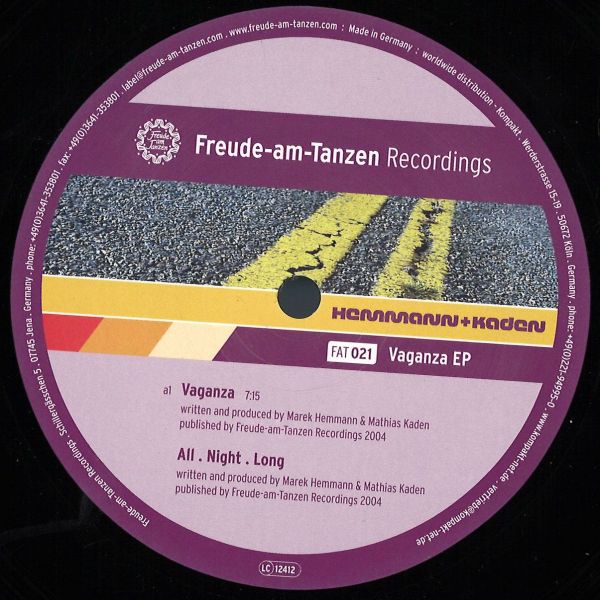 Hemmann, Kaden — Vaganza Ep vinyl cover