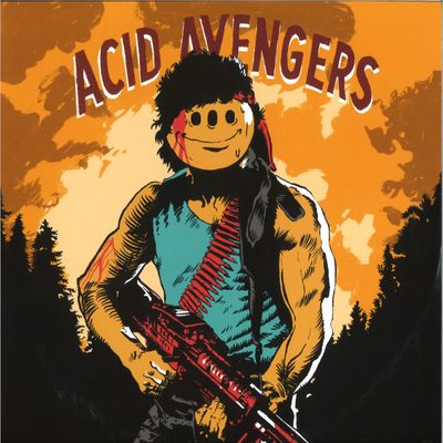 dynArec, Captain Mustache — Acid Avengers 022 EP vinyl cover