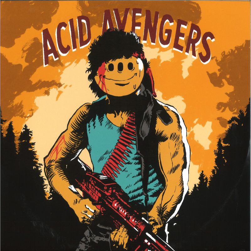 dynArec, Captain Mustache — Acid Avengers 022 EP vinyl cover
