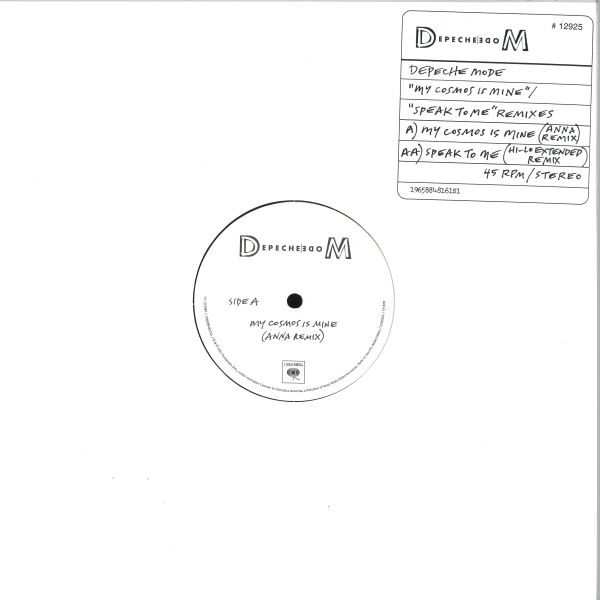 Depeche Mode — My Cosmos Is Mine / Speak To Me (Remixes) vinyl cover