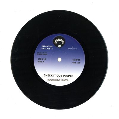 Beastie Boys, Mfsb — CHECK IT OUT PEOPLE / PEOPLE ALL OVER THE WORLD DUB (7") vinyl cover