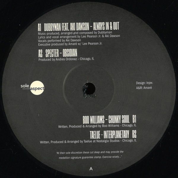 Dubbyman, Specter, Boo Williams, Taelue — Sole Discretion EP Part 2 vinyl cover